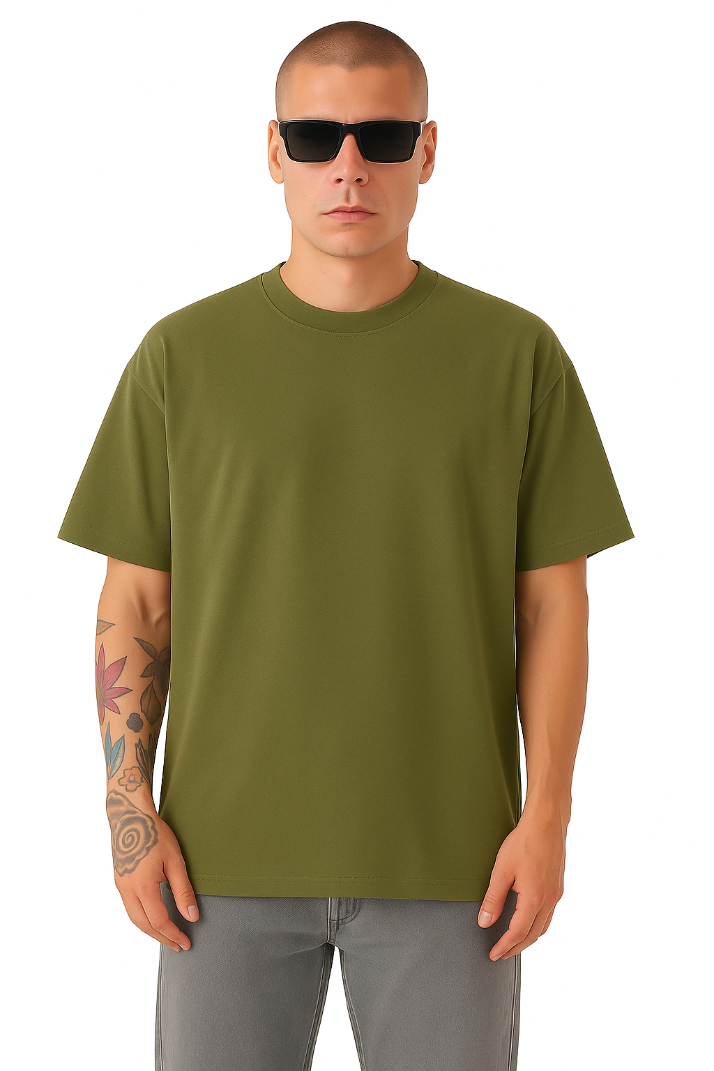 Olive Oversized Graphic Tee – "Enjoy Your Life"