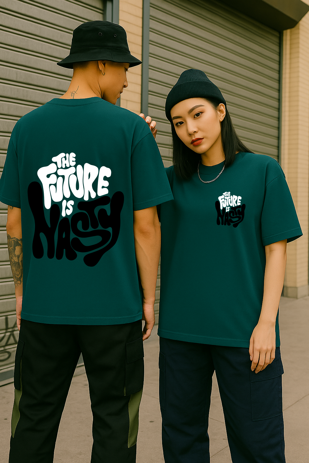 Oversized Graphic T-Shirt – “The Future is Nasty”